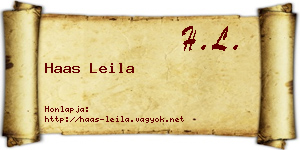 Haas Leila névjegykártya